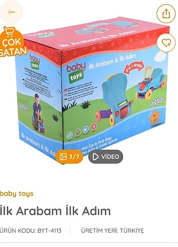 E bebek İlk adım arabası