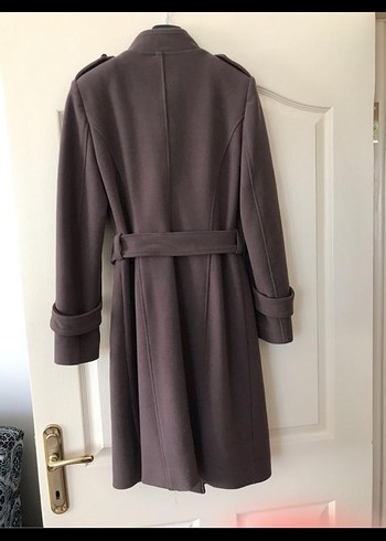 Düğmeli Kahverengi Kaban - Görsel 3