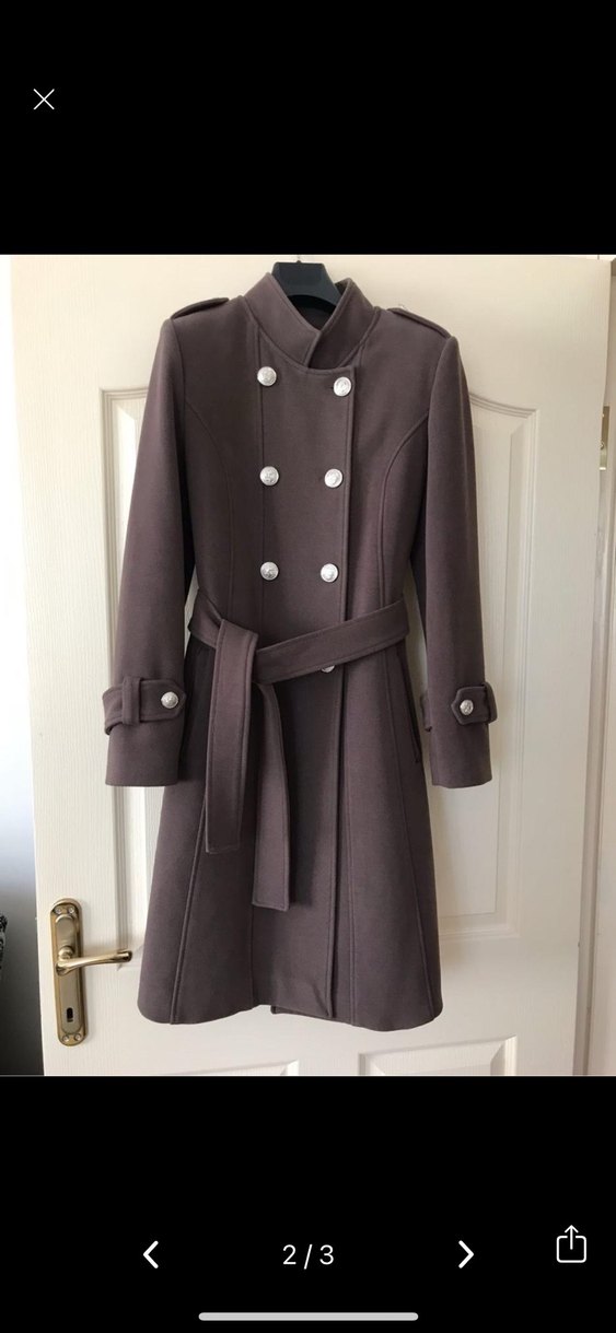 Düğmeli Kahverengi Kaban - Görsel 2