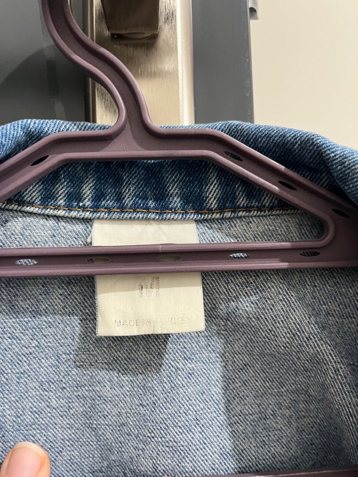 Düğmeli Mavi Kadın Denim Ceket - Görsel 2