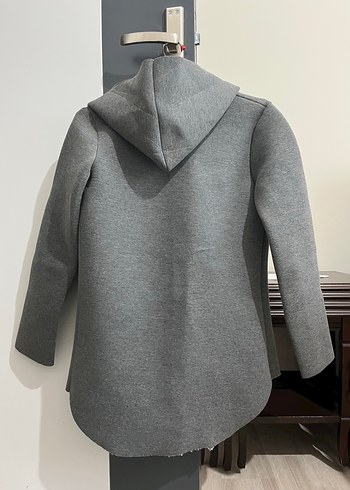 Gri Kapüşonlu Kadın Ceket - Görsel 2