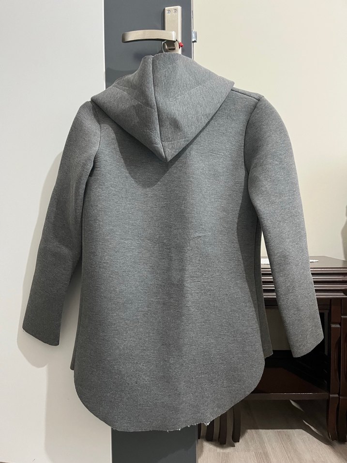 Gri Kapüşonlu Kadın Ceket - Görsel 2