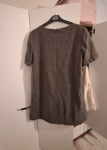 Gri yün Rahat Elbise - Görsel 5