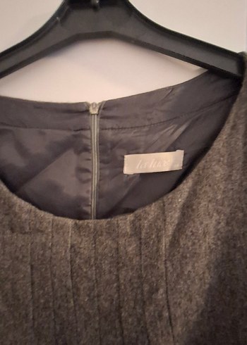 Gri yün Rahat Elbise - Görsel 3