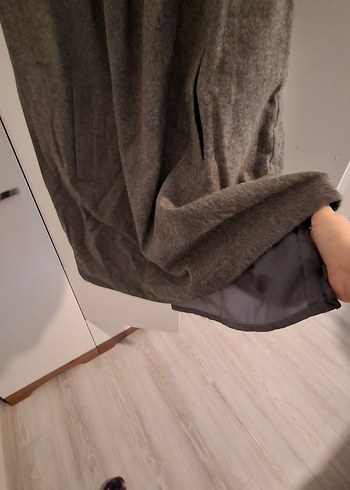 Gri yün Rahat Elbise - Görsel 6