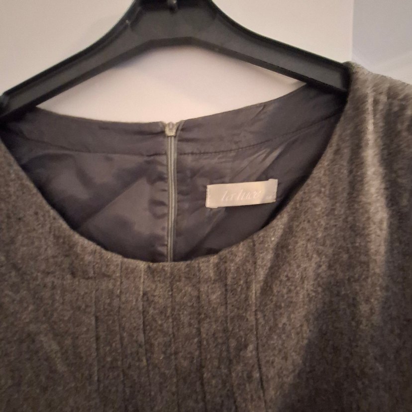 Gri yün Rahat Elbise - Görsel 3