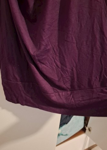 Mor V Yaka Drapeli bluz - Görsel 4