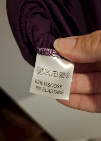 Mor V Yaka Drapeli bluz - Görsel 6