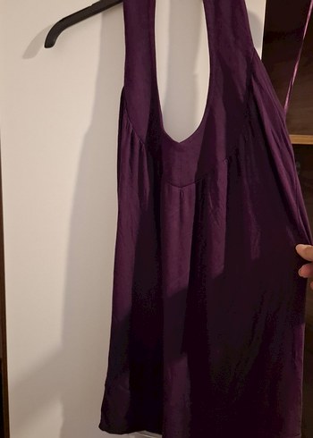 Mor V Yaka Drapeli bluz - Görsel 2