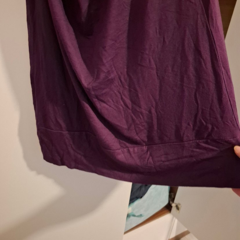 Mor V Yaka Drapeli bluz - Görsel 4