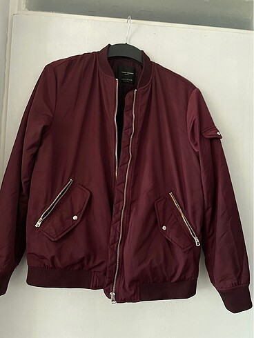 Zara bomber ceket burgonya rengi