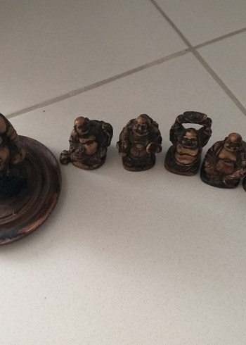 Diğer Koyu Kahverengi Budist Figürin Seti(Bereket budaları)