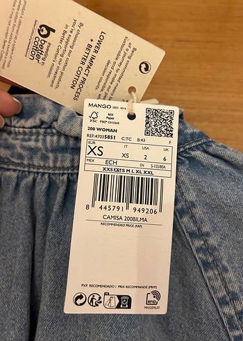 Mango Mavi Denim Düğmeli Kadın Gömlek