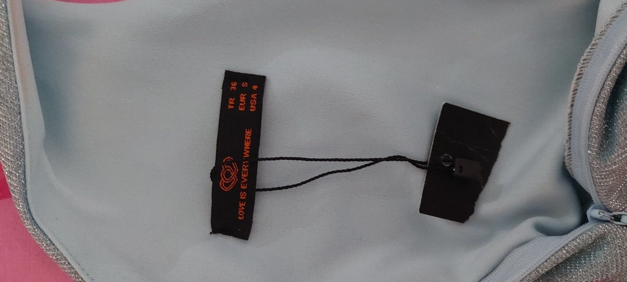 V Yaka Fırfırlı Mavi Midi Simli Abiye Elbise - Görsel 3