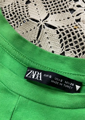 Zara Yeşil Kısa Kollu Zara Mini Tişört