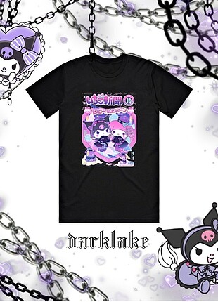 kuromi x my melody tasarım t-shirt 