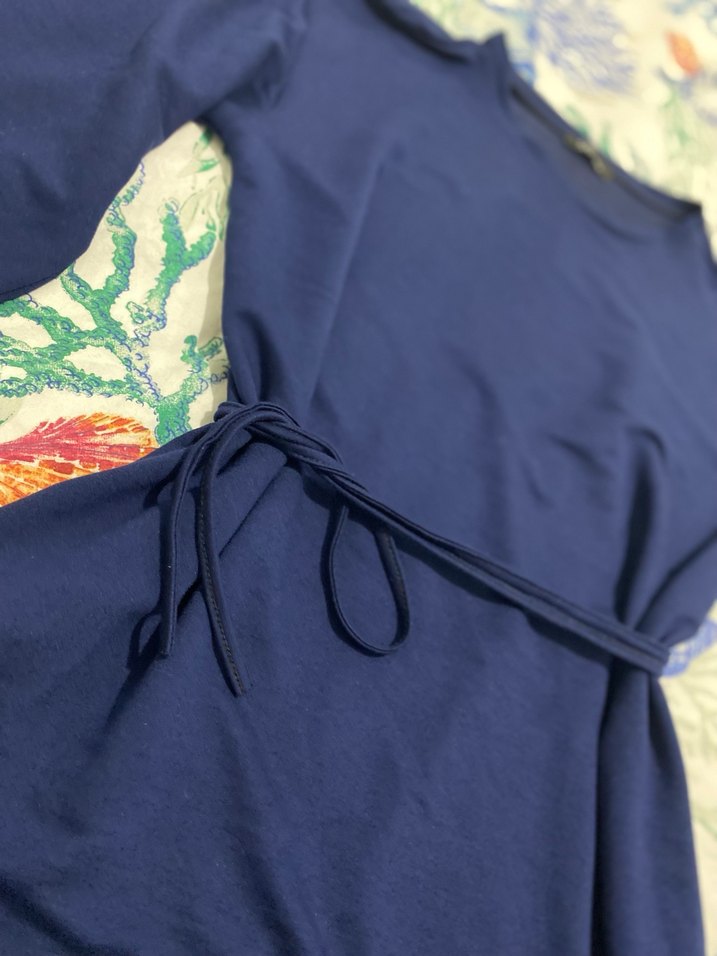 Uzun Kollu Mavi Kuşaklı oysho Tunik - Görsel 5