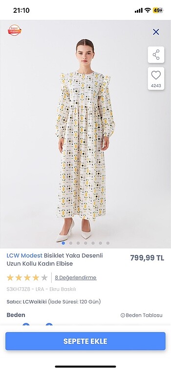 42 Beden Lcw tesettür elbise