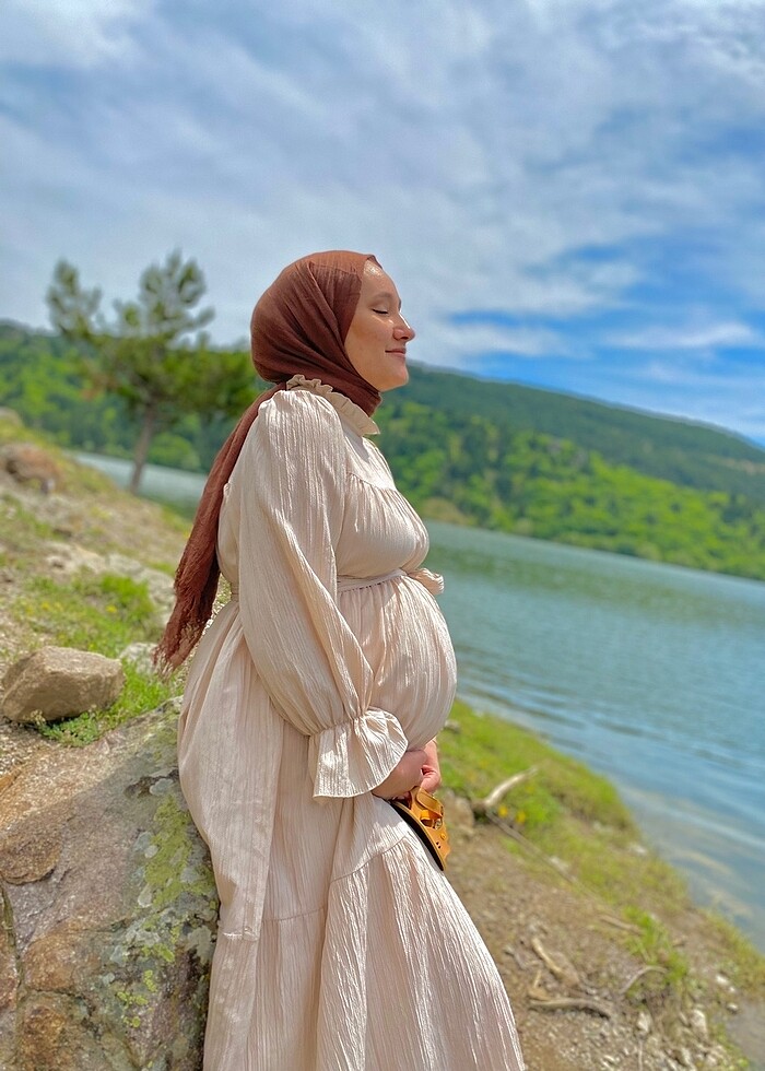 Tesettür bej elbise - Görsel 5