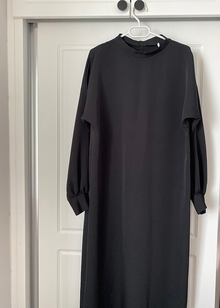 Siyah krep elbise - Görsel 3