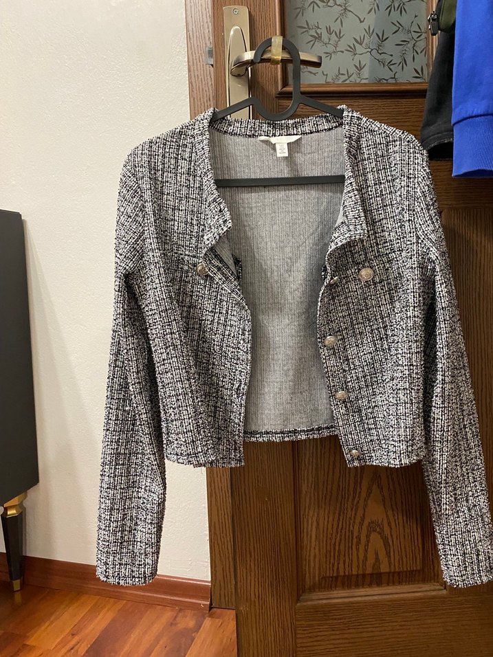 Düğmeli Gri Hırka H&M - Görsel 2