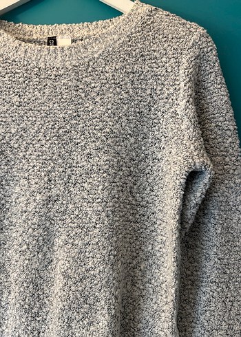 Gri Kadın Örgü Uzun Kollu Kazak - Görsel 2