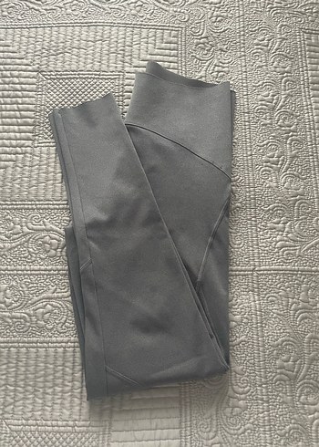 Oysho Gri Kadın Spor Tayt Velcro Detaylı