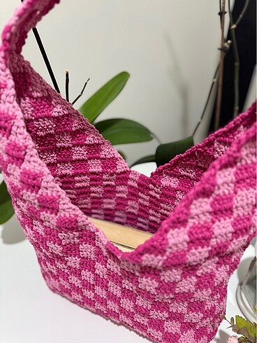 Beden pembe Renk Pull&Bear Damalı Çanta