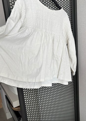 Pull And Bear Uzun Kollu Beyaz Bluz - Görsel 4