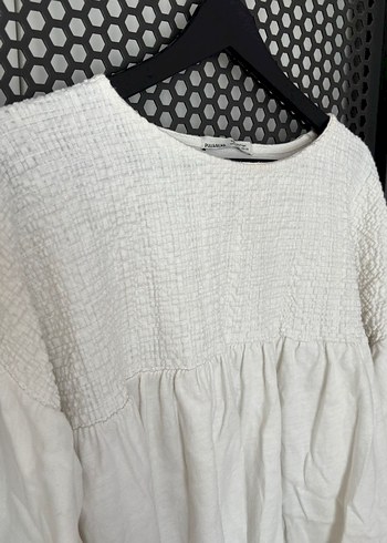 Pull And Bear Uzun Kollu Beyaz Bluz - Görsel 2