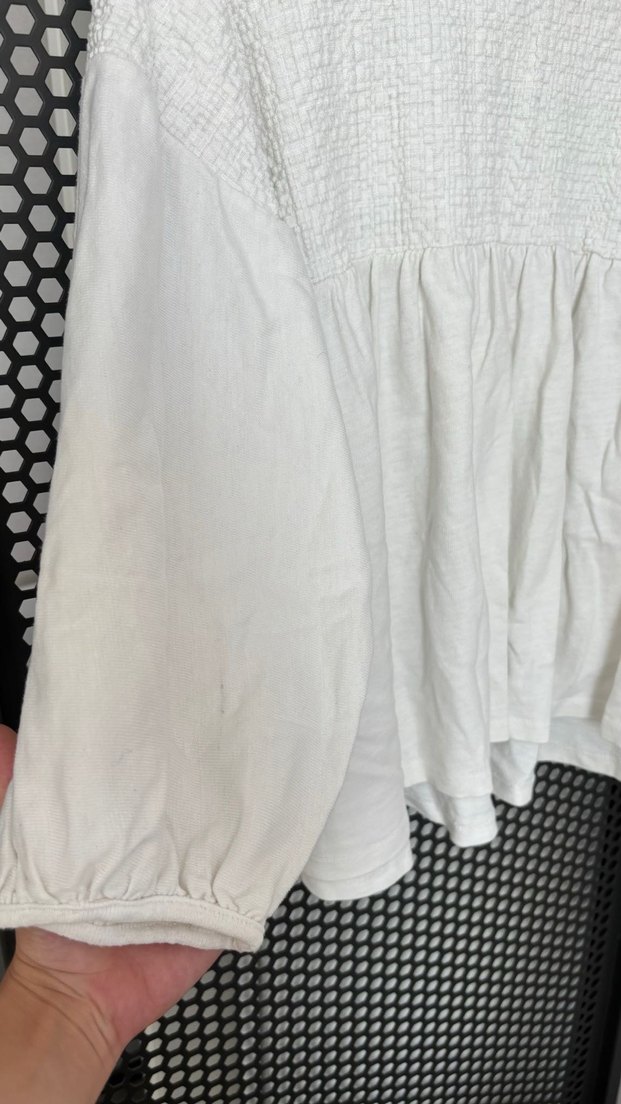 Pull And Bear Uzun Kollu Beyaz Bluz - Görsel 3