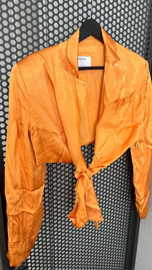 Bershka Bağlamalı Crop Gömlek - Görsel 3