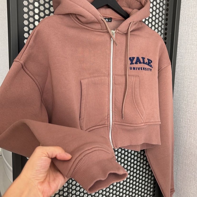 Yale Baskılı Kapüşonlu Fermuarlı Sweatshirt - Görsel 2