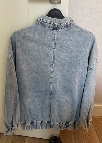 Trendyol Milla Düğmeli Gri Kadın Kot Ceket - Görsel 5