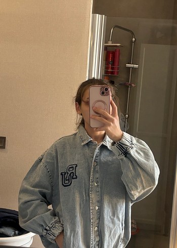 Trendyol Milla Düğmeli Gri Kadın Kot Ceket - Görsel 6