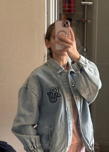 Trendyol Milla Düğmeli Gri Kadın Kot Ceket - Görsel 8