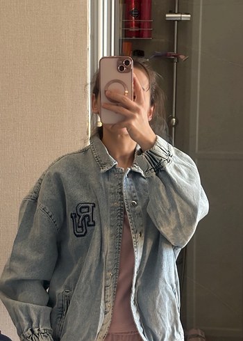 Trendyol Milla Düğmeli Gri Kadın Kot Ceket - Görsel 9