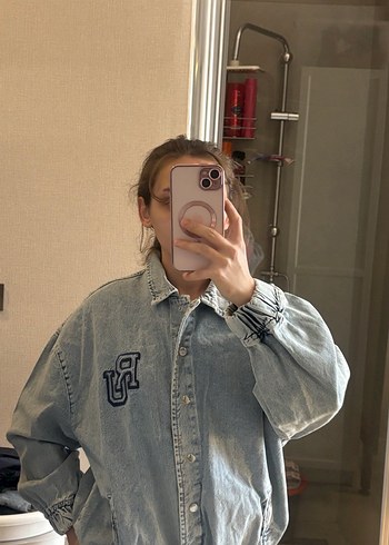 Trendyol Milla Düğmeli Gri Kadın Kot Ceket - Görsel 7