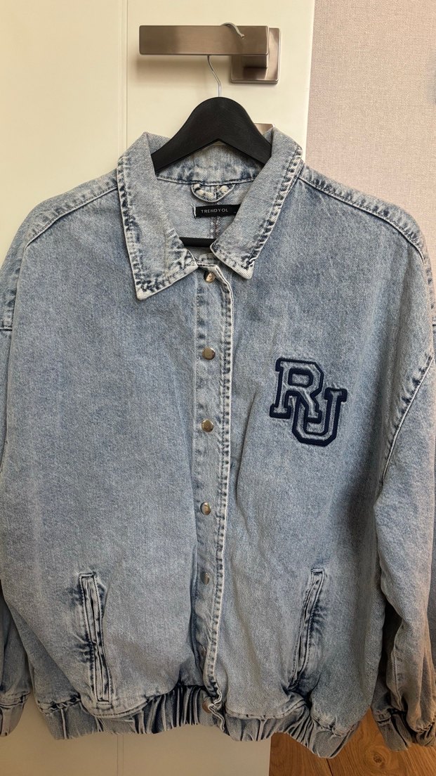 Trendyol Milla Düğmeli Gri Kadın Kot Ceket - Görsel 2