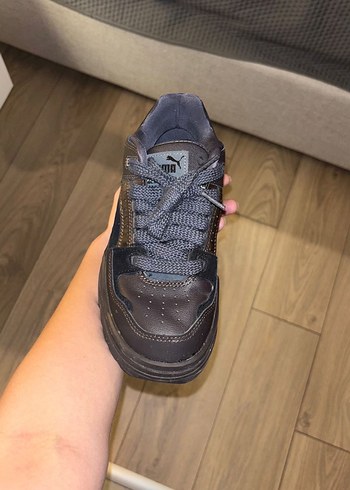 Siyah Platform Topuklu Bağcıklı Kadın Spor Ayakkabı - Görsel 6