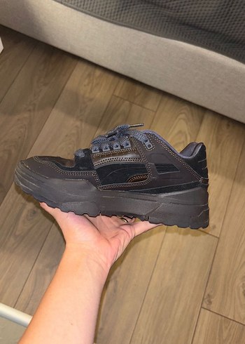 Siyah Platform Topuklu Bağcıklı Kadın Spor Ayakkabı - Görsel 5