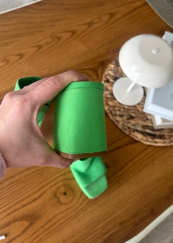 Stradivarius Yeşil Platform Topuklu Kadın Terlik - Görsel 5