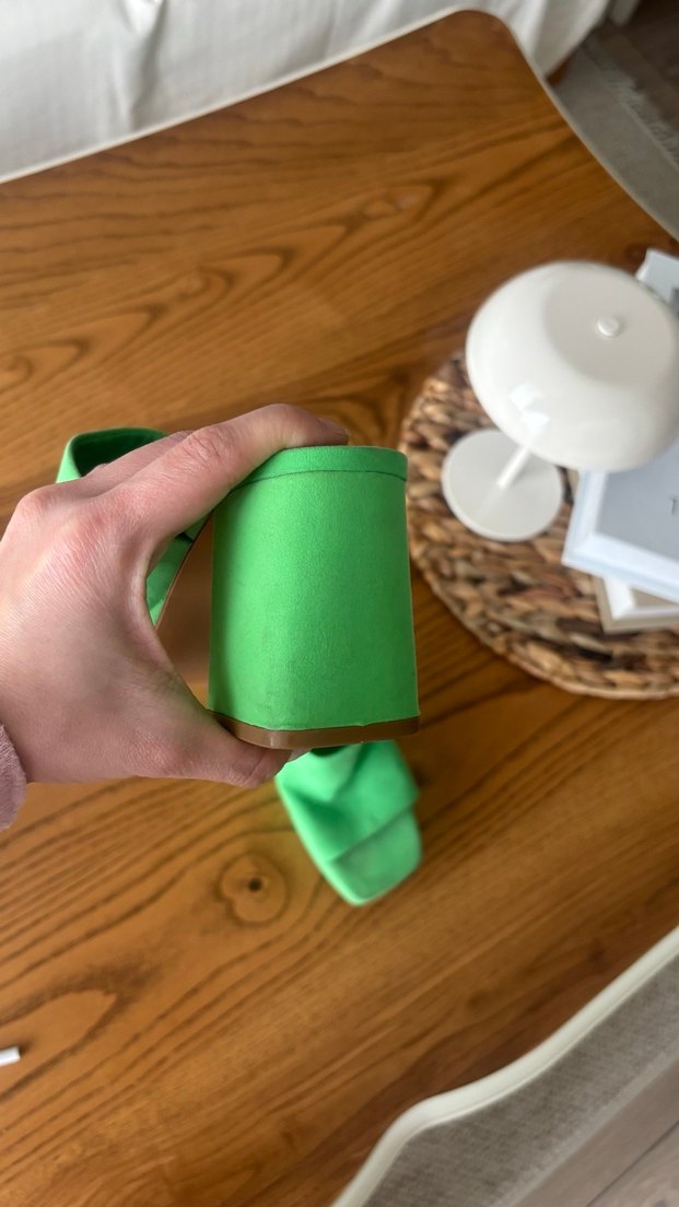 Stradivarius Yeşil Platform Topuklu Kadın Terlik - Görsel 5