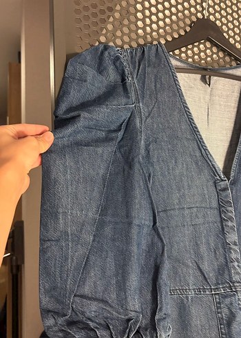 Kadın Denim Kemerli Uzun Tulum - Görsel 7