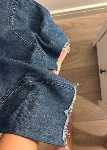 xs Beden lacivert Renk Düğmeli V Yaka Kadın Denim Tulum
