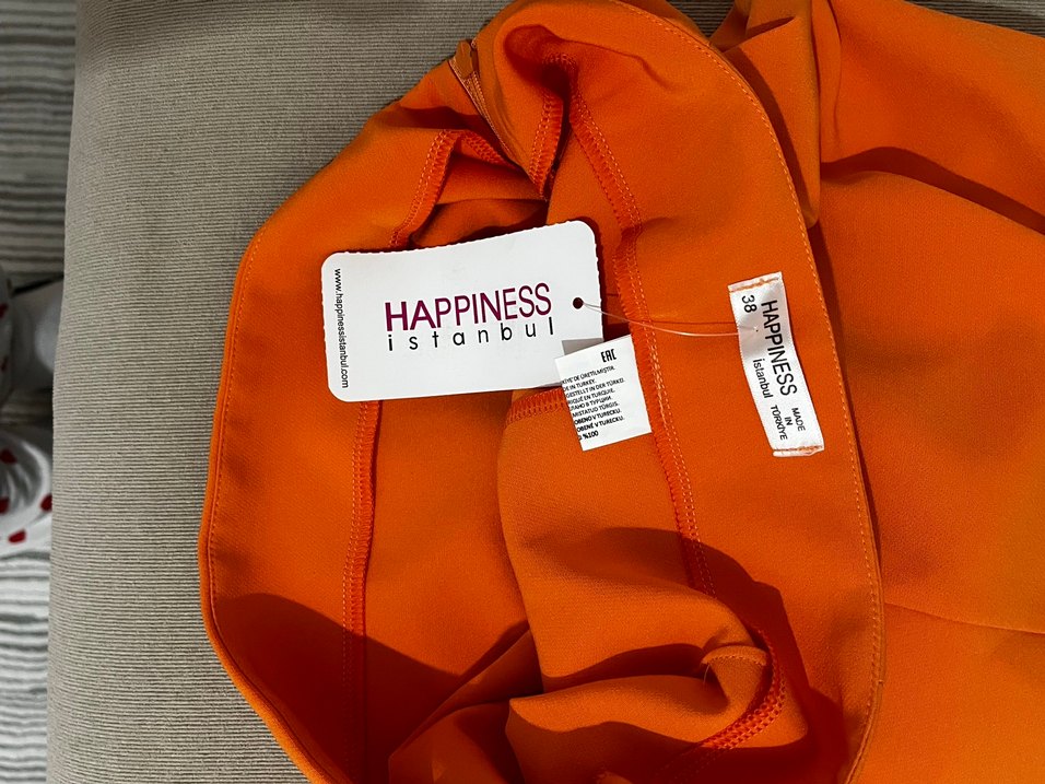 Kadın Turuncu Drapeli Mini Etek - Görsel 2