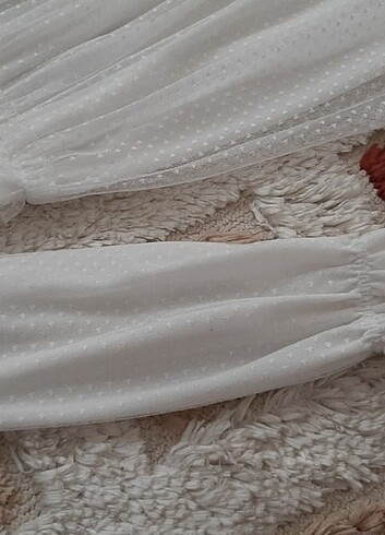 m Beden beyaz Renk Çok şık beyaz tül elbise, Nisan nikah hamile hepsine uyar