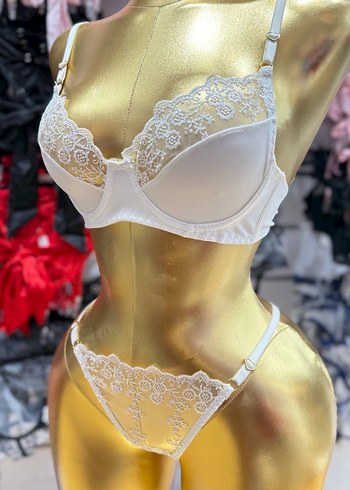 Beyaz Brode Sütyen Takımı - Görsel 2