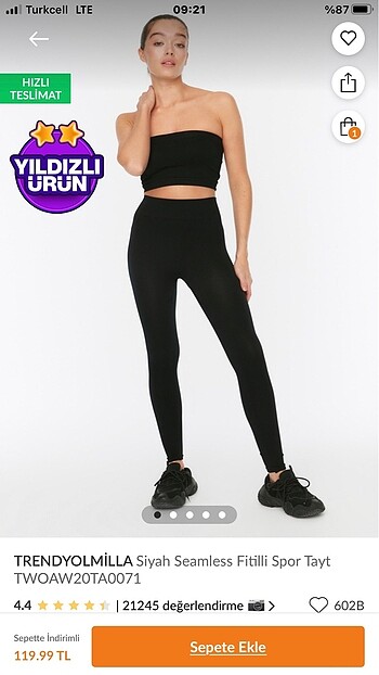 m Beden Trendyol fitilli tayt