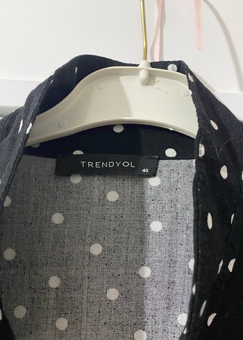 Siyah Puantiyeli Uzun Salaş Elbise - Görsel 2